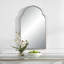  Miroir mural H 38 po en métal aggloméré argenté doux - Cadre de style marocain, décor de meuble-lavabo ou de vestibule moderne-349409504