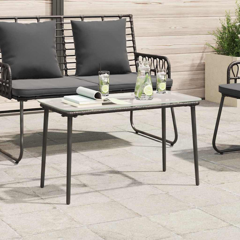 Rectangular Outdoor Side Table, Black