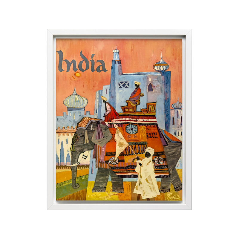 Inde no 2, Canevas, H 12 po x l 16 po, Encadrement blanc