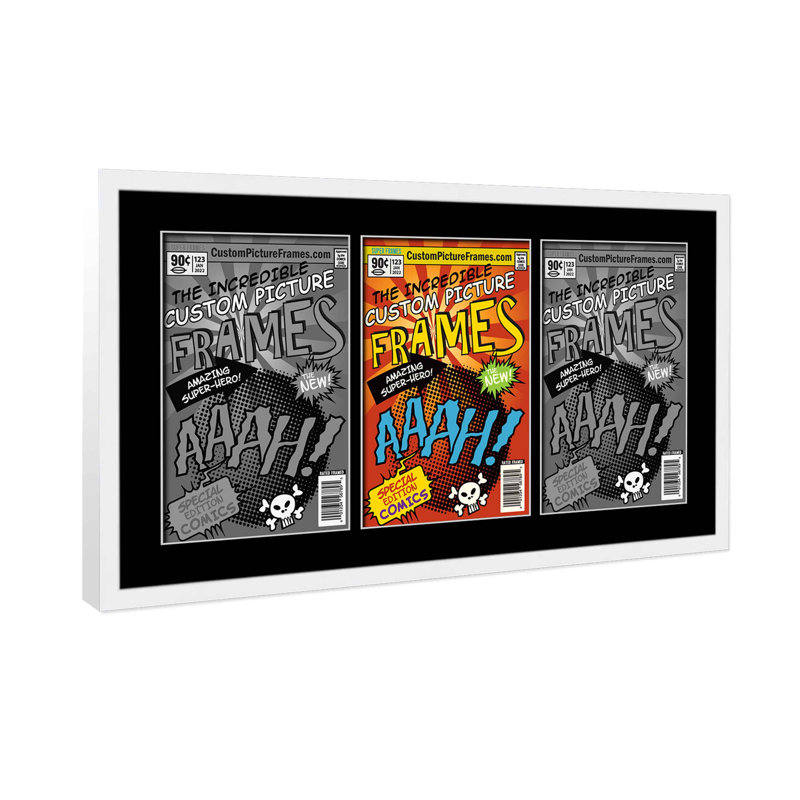 Wood Picture Frame with Mat, 7.25" x 10.5", White/Black