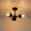 3 - Light Modern Clear Glass Shade Sputnik Semi Flush Mount-123043397