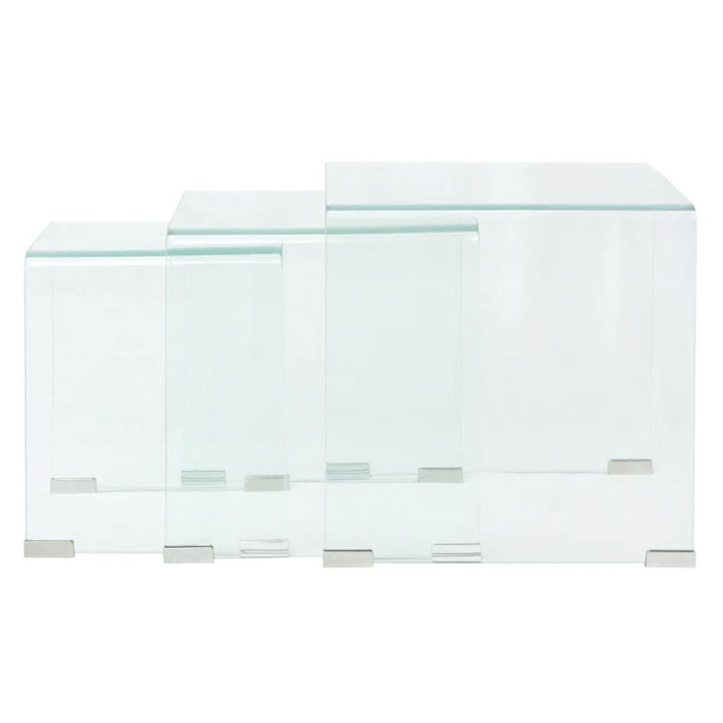 Shauny Glass Top Sled Nesting Tables