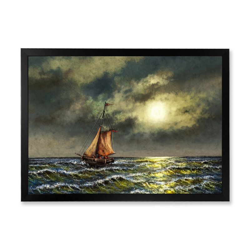 Peintures, paysage de mer - reproduction sur toile, Cadre noir, H 8 po x l 12 po x P 1 po