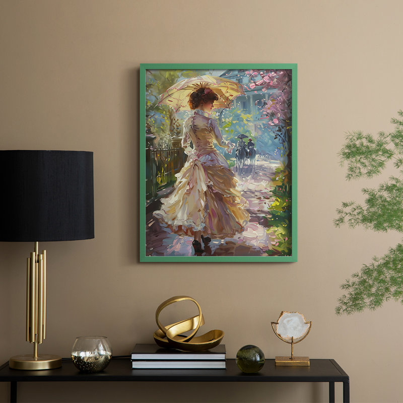 «WOMEN Series DCCXLIV», reproduction encadrée - bois massif, Vert, H 21 po x l 17 po