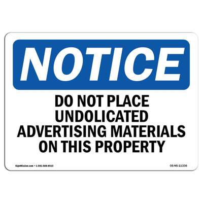 Do Not Place Unsolicited Advertising Materials Sign
