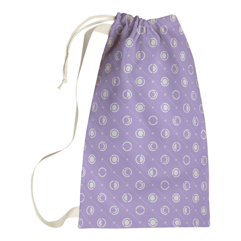 Sac à linge Moon Phases, H 29 po x l 18 po x P 1,5 po, Mauve clair / blanc