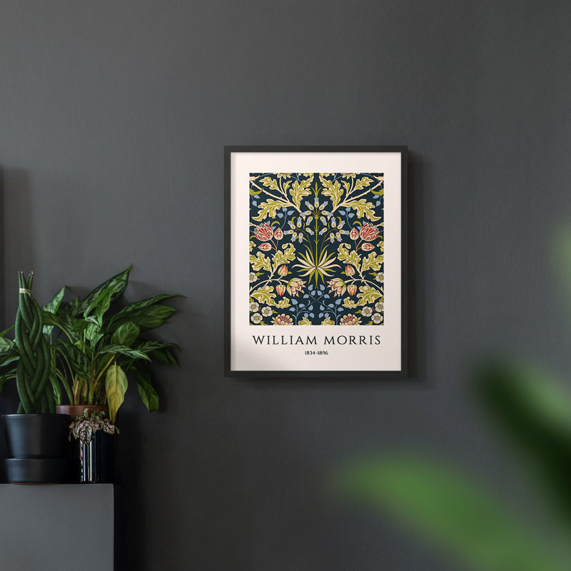 William Morris, reproduction d'art encadrée, H 14 po x l 11 po, Noyer
