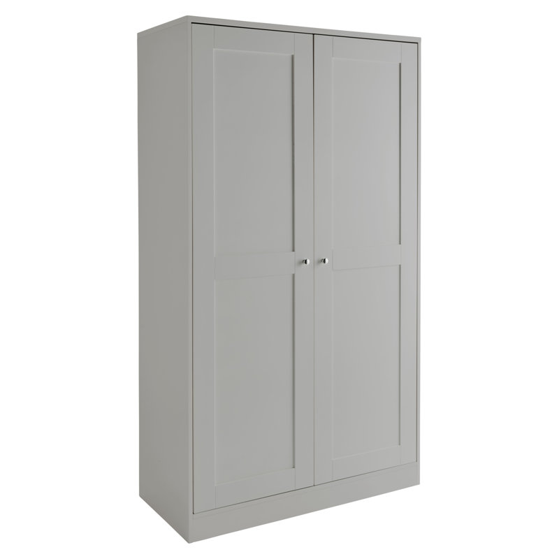 Merrigan 2 Door Manufactured Wood Wardrobe, Grey