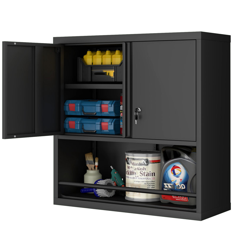 Armoire de rangement en métal avec 2 portes réglables en métal