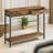 100Cm 2 Tier Rustic Console Table with 2 Drawers and Storage Shelf Entryway Living Room
