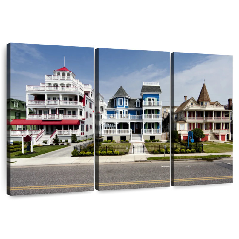 Lilie Cape May Victorian Houses, 36" H x 57" W