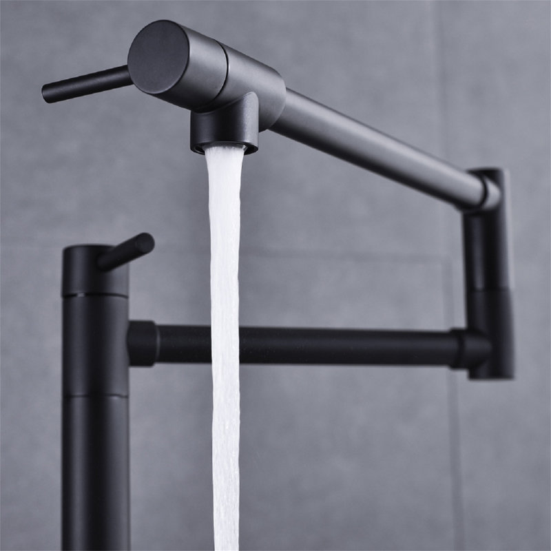 Robinet remplisseur de pot avec tige d'extension, Noir mat
