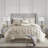 Elegant 7-piece Taupe Bedding Set, Hypoallergenic Polyester Comforter For Modern Bedrooms