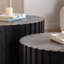 Ensemble de 2 tables basses cannelées, table d'appoint ronde