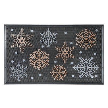 Snowflake Blue Tree Decorative Doormat Indoor/outdoor Seasonal Winter  Holiday Switch Mat, Anti-slip, Absorbent For Bathroom, Doorway