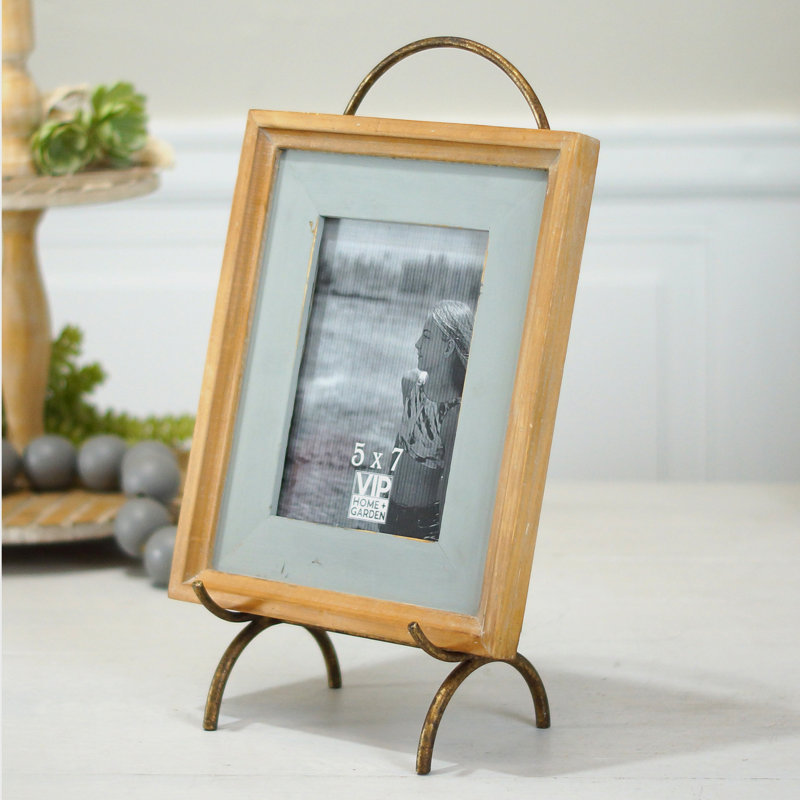 Cadre photo en bois avec support 14,5 po 5X7, 5 po x 7 po, Brun