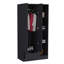 Armoire-penderie Memphis avec 4 tablettes de rangement et 1 tiroir noir-1542862261