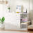 Ebern Designs 47.2'' Wood Changing Table Dresser with 5 Drawers, Baby Diaper Station