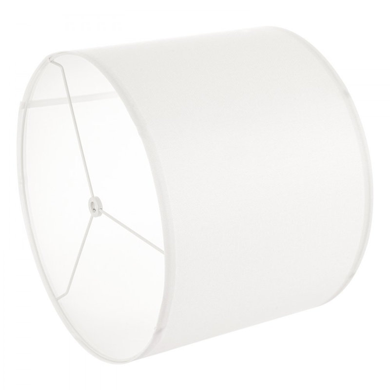 Abat-jour tambour avec abat-jour rond , H 12 po x l 16 po x P 16 po, Blanc