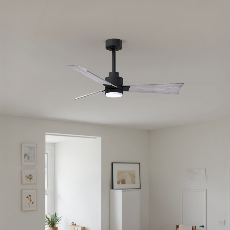 Ventilateur de plafond Alessandra, Ton bois de grange, Noir mat, 42"