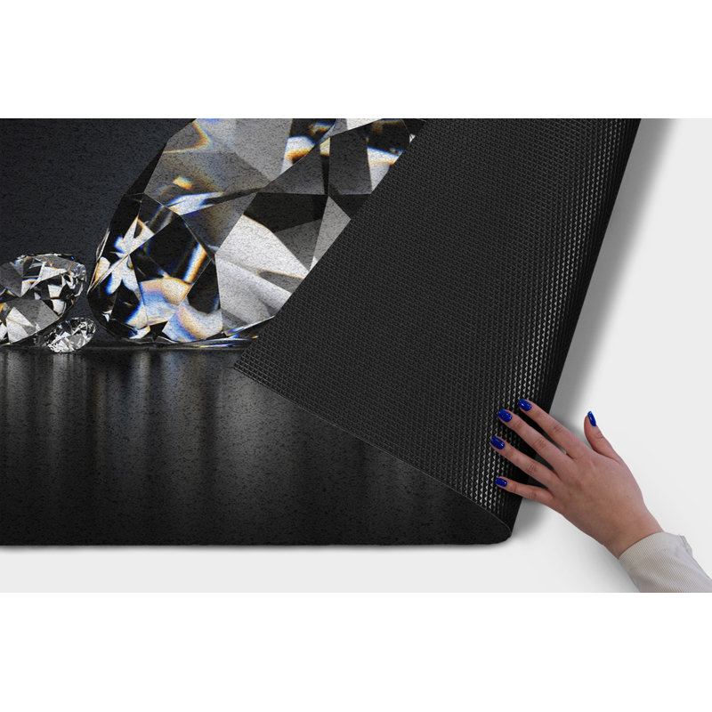 Non-Slip Geometric Outdoor Doormat, W100 x L150 cm