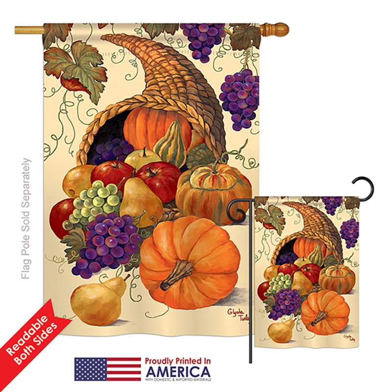Double Sided Polyester Thanksgiving Flag Set