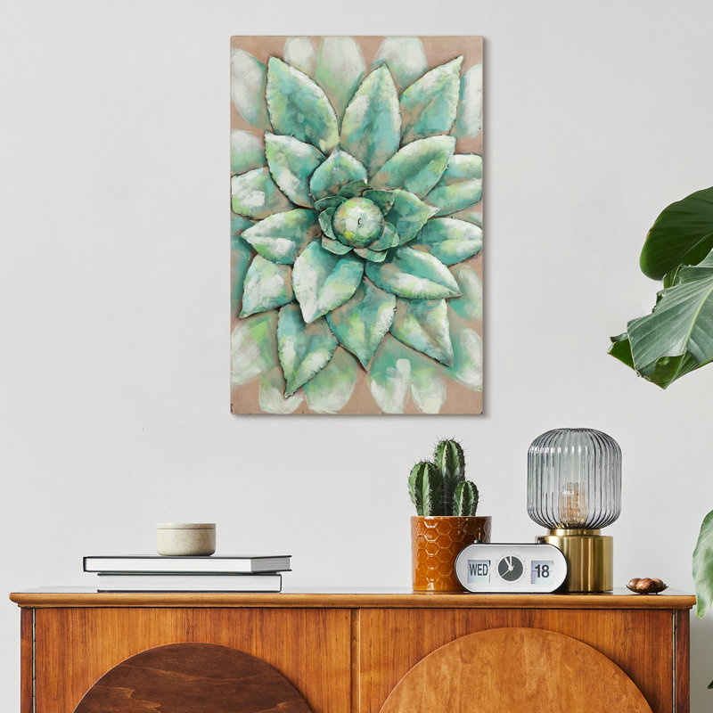 Décoration murale en fer mélange de média succulent