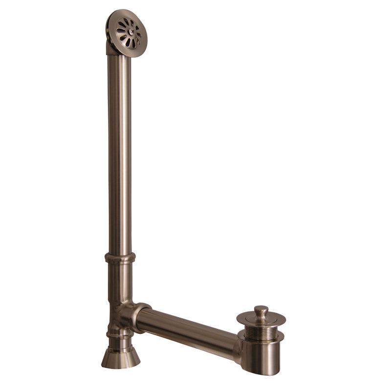 60'' x 30'' Freestanding Soaking Cast Iron Bathtub, Satin Nickel