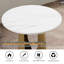 Table d'appoint ronde moderne 17,32 po, table de bout en pierre frittée moderne, base en métal, blanc et doré-1891727459