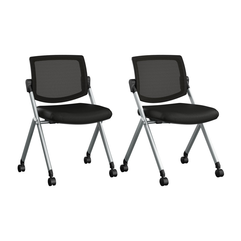 Ensemble de 2 chaises pliantes à dossier en filet Bush Business Furniture Envision