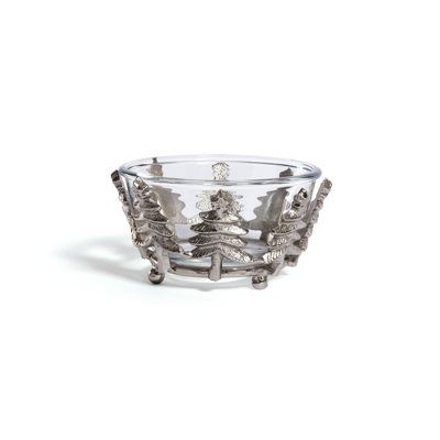 Aayza Glass & Metal Bowl, Decorative & Serving