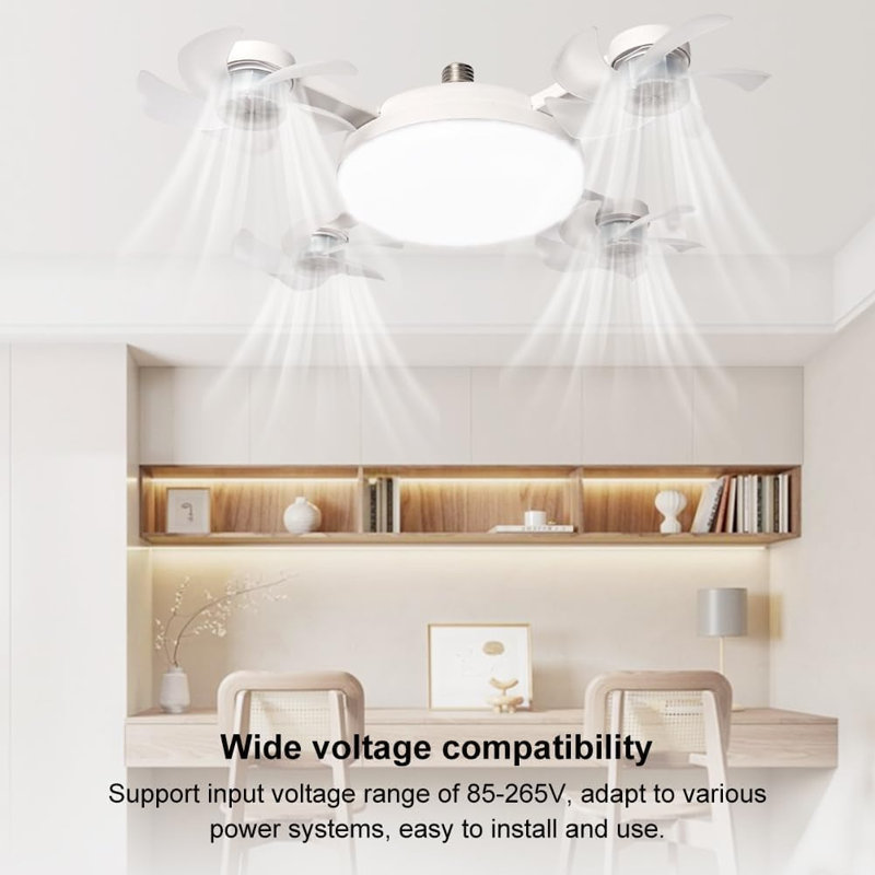 Drone-Style LED Ceiling Fan Light with Remote, Dimmable Light & Foldable Blades
