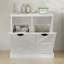 Armoire de trieur de linge à deux compartiments inclinable - blanc