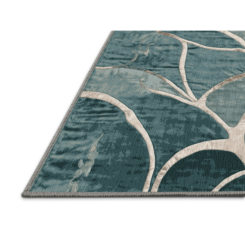 Tapis gris lavable à la machine, Rectangulaire 3 pi x 5 pi