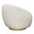Celine Swivel Accent Chair In Light Cream Velvet W/ Brushed Gold Accent Band