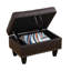 Repose-pieds avec rangement en faux cuir-379709169