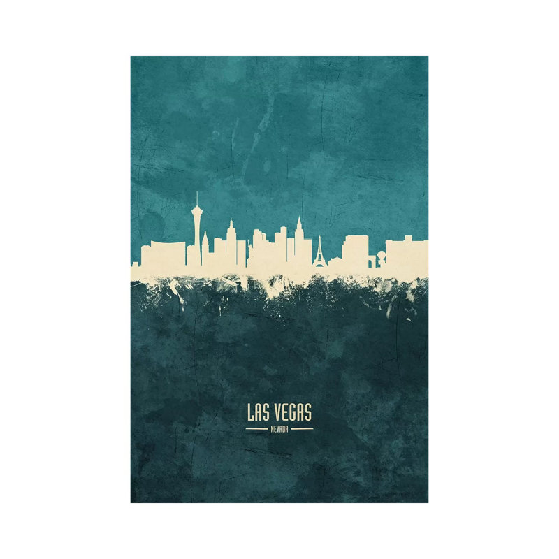 Las Vegas Nevada Skyline by Michael Tompsett - 1 Piece Wrapped Canvas Wall Art, 152.5 cm H x 101.5 cm W