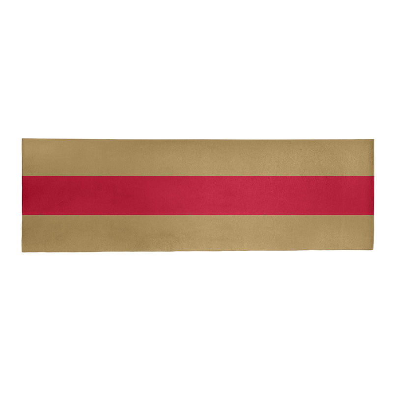 Tapis beige national hockey rayures, Tapis de couloir 2 pi 6 po x 8 pi
