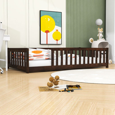 Twin Wooden Frame Kids Bed With Slats
