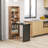 Convertible Desk with Blackboard & Shelf, Rustic Brown,wood-214148702