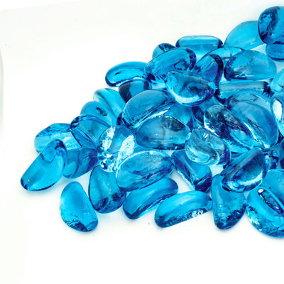 Fire Glass Bead, 10 LBS. Azurite Blue
