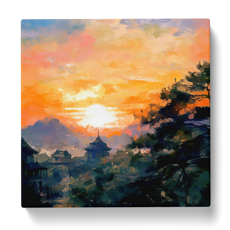 Japanese Sunset Impressionism No.1 - Wrapped Canvas