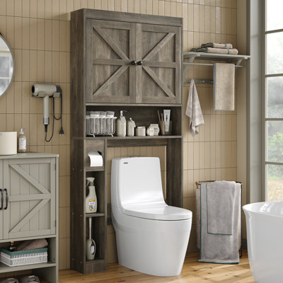 Laxmy Freestanding Over-the-Toilet Cabinet with Adjustable Shelves