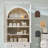 71" Tall Arched Pantry Cabinet, Fluted Kitchen Storage Cabinet with Adjustable Shelves and 2 Large Drawers-67917039