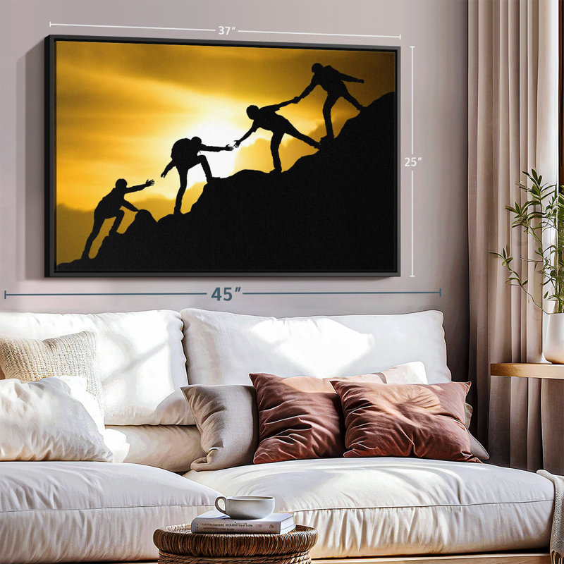 Impression sur toile «Climbing Teamwork», H 25 po x l 37 po