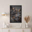 Art mural sur toile Wet Cobblestone Street and Lit Bridge Over River-133482044