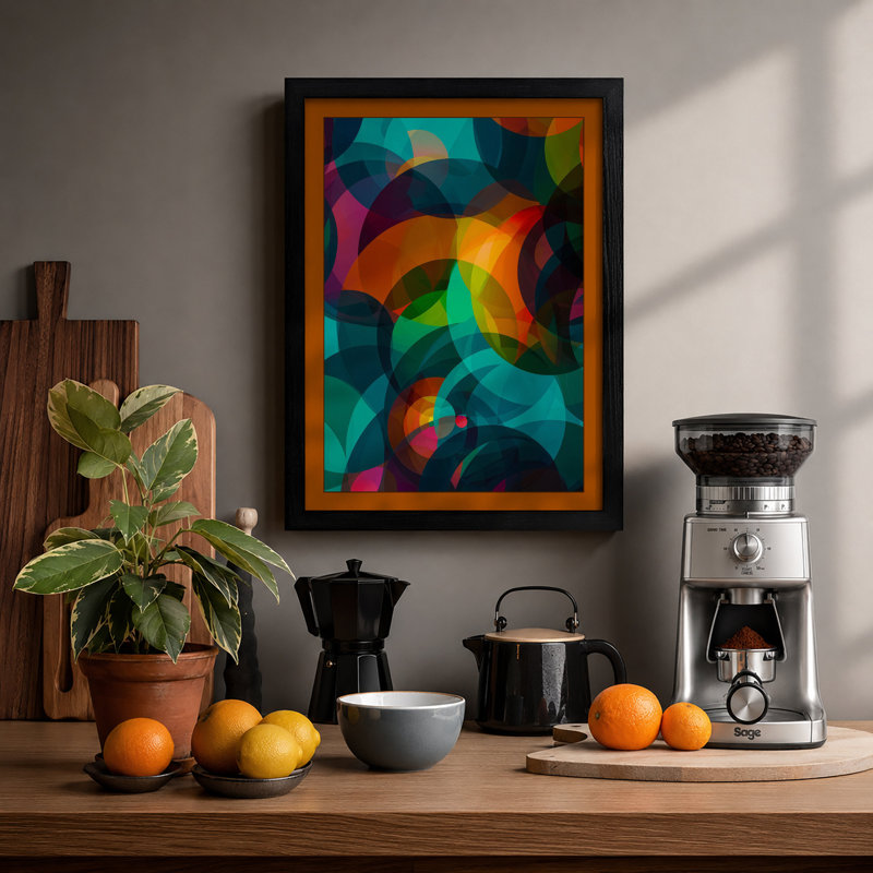 Chromatic Flow Abstract - Print, Black, A3 - 42.0 x 29.7 cm