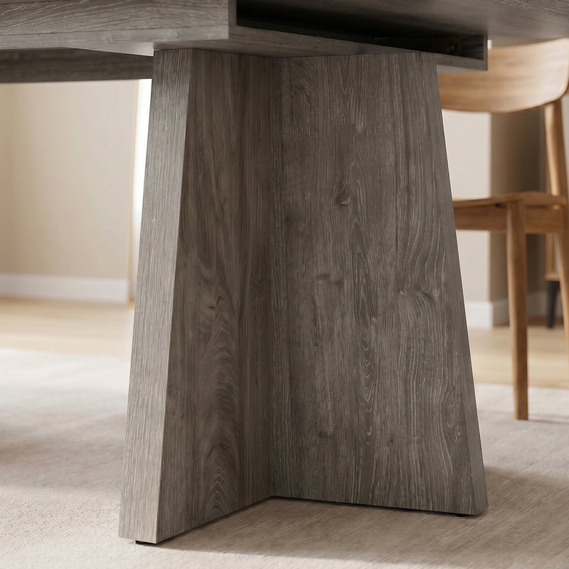 Table de salle à manger extensible de 46,8 po à 62,4 po de largeur, Gris