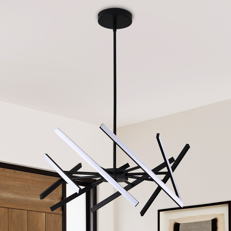 8‑Light Modern Geometric LED Chandelier Adjustable Hanging Ceiling Fixture