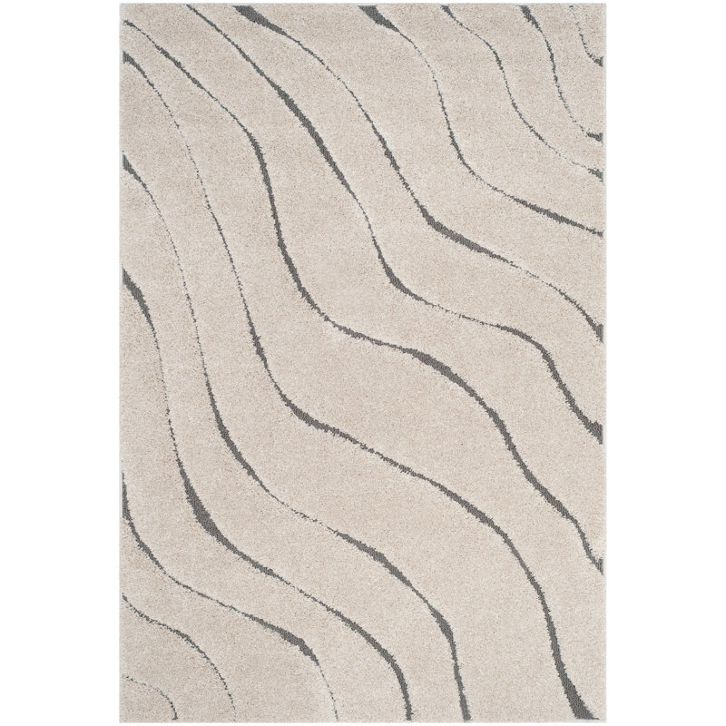 Ashal Animal Print Cream/Gray Area Rug, Rectangle 3'3" x 5'3"